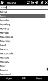 Concise Oxford Thesaurus (Windows Mobile Professional)