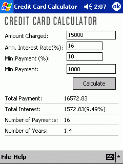 Credit Card Calculator