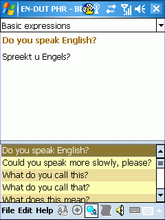 Talking English-Dutch Phrase Book for Pocket PC