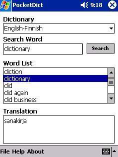 PocketDict English-Finnish