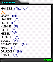 Handle Dictionary English-German