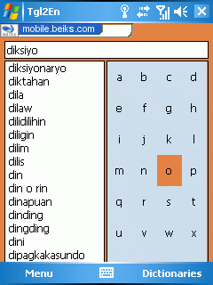 Tagalog-English-Tagalog Dictionary for Windows Smartphone