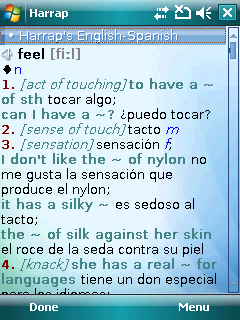 Talking Harrap's English-Spanish & Spanish-English dictionary for Windows Mobile