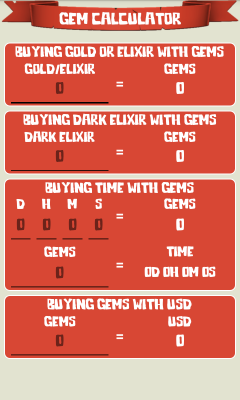 Gem Calculator for CoC