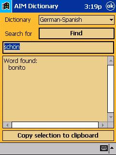 DictionarySpanish-German