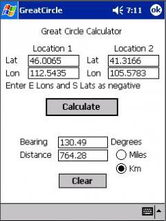 Direction and Distance Calculator (ARM/XScale)