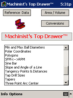 Machinist's Top Drawer for Pocket PC