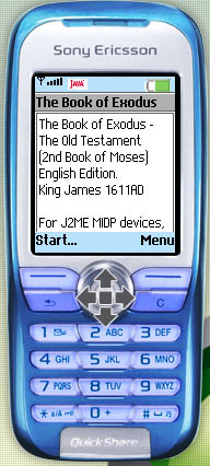 Book of Exodus on your cellphone - 2nd Book of the Old Testament, for Symbian and J2ME devices