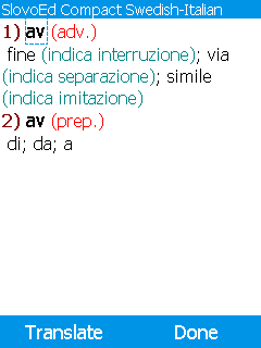 SlovoEd Compact Italian-Swedish & Swedish-Italian dictionary for mobiles