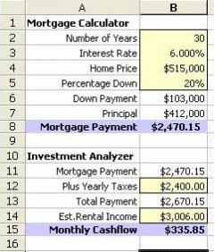 Mortgage Speadsheet