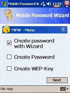 Mobile Password  Wizard