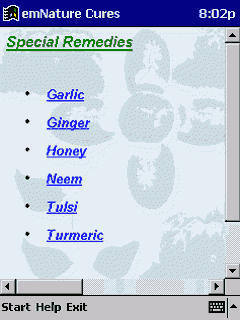 emNature Cures for Pocket PC 2002