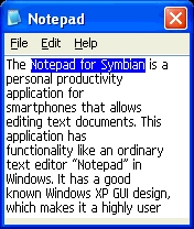 Notepad for symbian S60