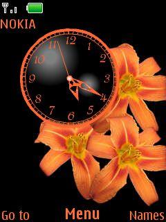 Orange Flower Clock