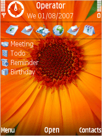 Beautiful Orange Sunflower Theme + Free Digital Timer Screensaver