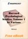 Harvard Psychological Studies, Volume 1 for MobiPocket Reader