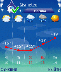 Gismeteo for Symbian is downloading, Download Gismeteo 4.0 on