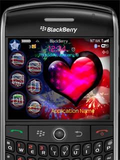 Animated 4th of July Heart Theme for BlackBerry 9000 Bold