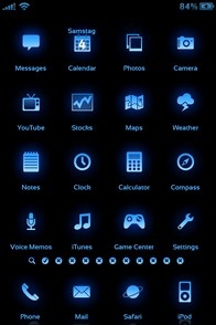 Blue glowing iPhone lockscreen