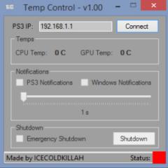 Temp Control 1.00: Monitor Your PS3's Temperature from a PC