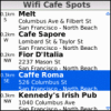 Free WiFi Cafe Spots