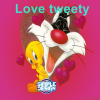 Tweety with animated heart at home screen