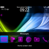 Magenta Theme - Blue and Green Abstract Swirls with Magenta Icons