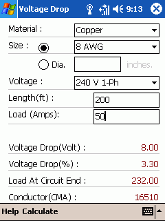 Pocket Voltage Drop